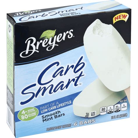 Breyers Carbsmart Mint Fudge Bars 6 Ct Box Frozen Foods Rons