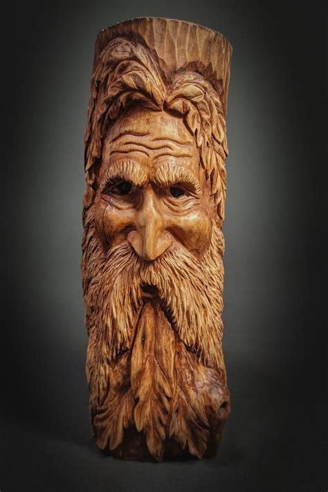 Tree Spirit Wood Spirit Wood Carving Woodcarving Old Man Etsy Wood