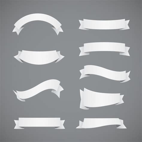 White Ribbons Collection Vector Free Download