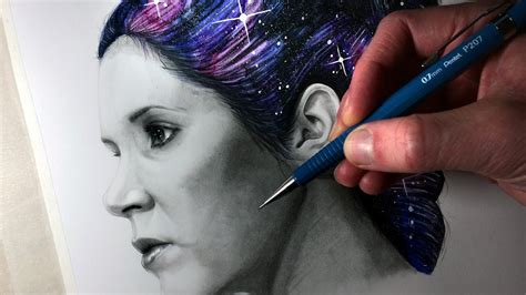 Drawing Carrie Fisher Tribute Youtube
