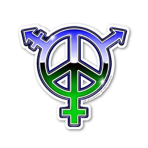 cs398 lgbtq chrome peace symbol gay lesbian bisexual transgender queer cut out sticker