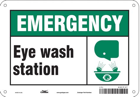 Condor First Aid Sign Eye Wash Station Sign Header Emergency
