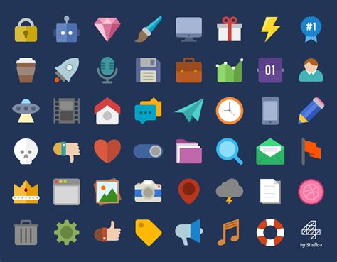 Creative And Colorful Flat Web Icons Pack Psd Download Download Psd