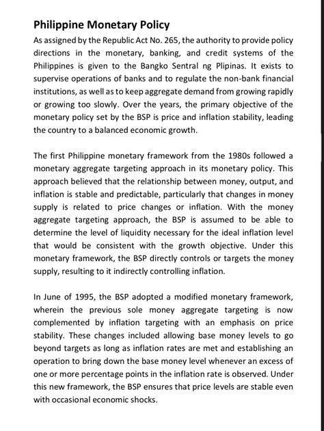 Solved Explain The Philippine Monetary Policy The Inflation