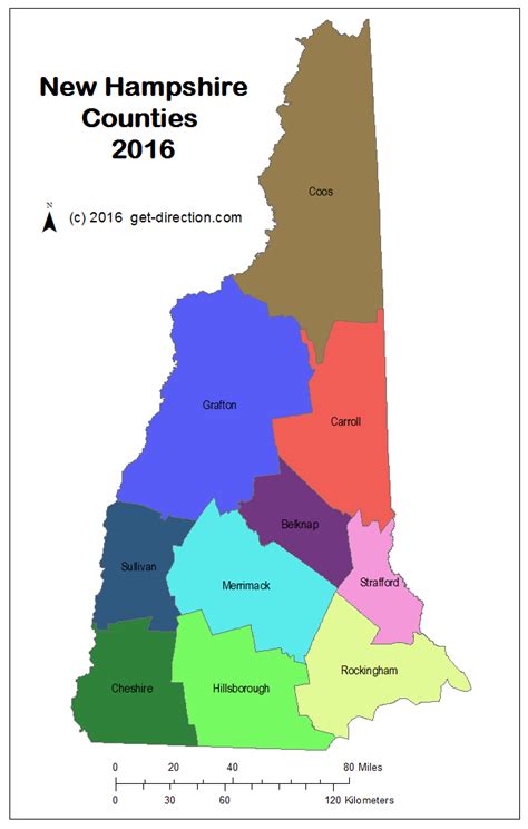 Nh Counties And Towns Map Maping Resources