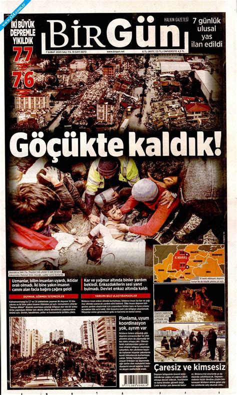 Gazeteler 6 Şubat Kahramanmaraş Deprem Felaketini nasıl gördü Sayfa 4