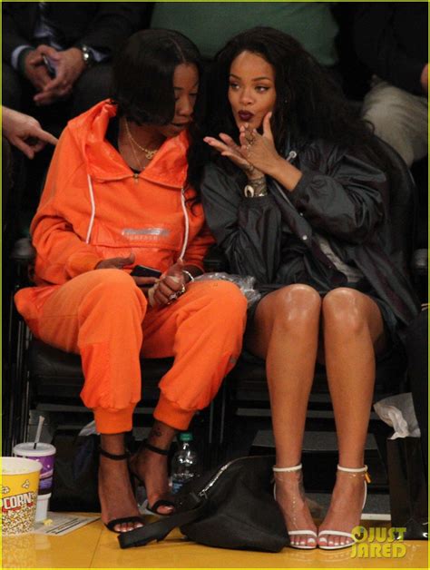 Rihanna Munches On Mcdonalds Roots For The Lakers With Bff Melissa Forde Photo