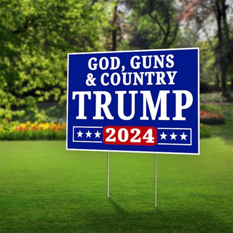 Trump Yard Sign X Sided God Guns Country Etsy