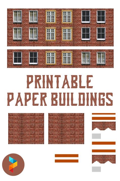 The Printable Paper Buildings Is Shown With Different Colors And Shapes