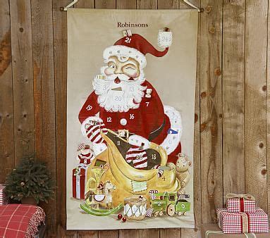Knock off pottery barn gilt advent calendar. Painted Santa Advent Calendar | Pottery Barn Kids