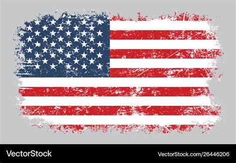 Grunge Old American Flag Royalty Free Vector Image