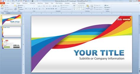 Widescreen Rainbow Template For Powerpoint Presentations