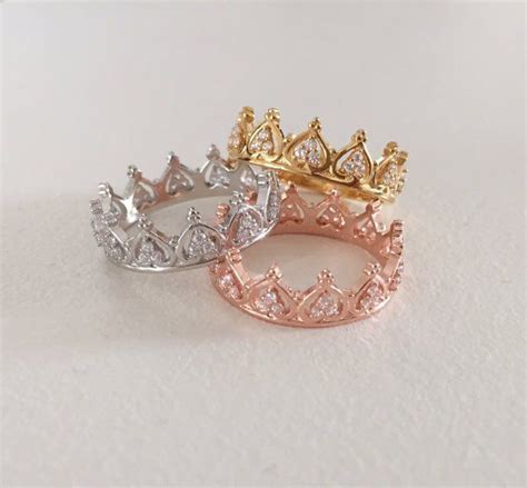 M Rose Gold Crown Ring Size 7 Jewellery And Watches Fashion