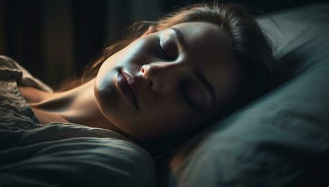 One Beautiful Woman Sleeping Peacefully In Bed Generated By AI 24643741
