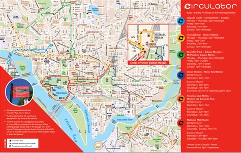 Circulator Map And Information Guide Washington Dc Circulator