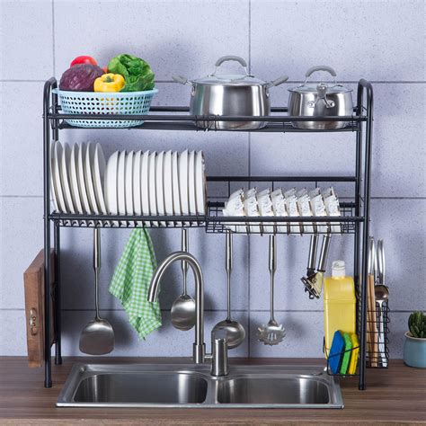 It's a great kitchen tool ideal for keeping your cooking utensils. 2 Tier Dish Drying Rack 304 Black Stainless Steel Sink ...