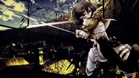 Anime Ataque A Los Titanes Mikasa Ackerman Fondo De Pantalla Free