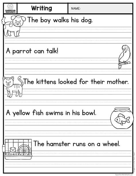 Printable Kindergarten Writing Sentences Worksheets Kindergarten