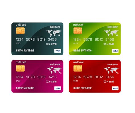 Credit Card Atm Card Template Color Bank Card Png Download 3810