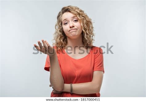 Image Nice Brooding Woman Curly Hair Stock Photo 1857000451 Shutterstock