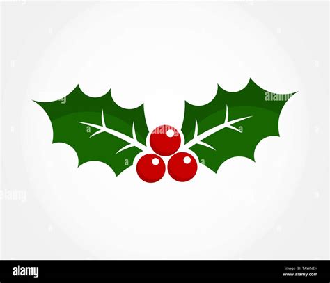 Christmas Holly Berry Icon Vector Illustration Stock Vector Image