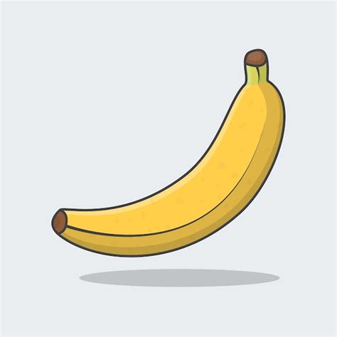 Ilustración Vector Dibujos Animados Plátano Fruta Plátano Fresco Icono