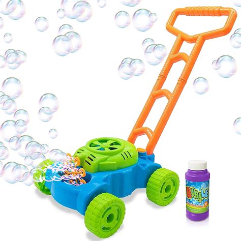 Jelly Comb Bubble Lawn Mower Toy With Realistic Sounds Push Along