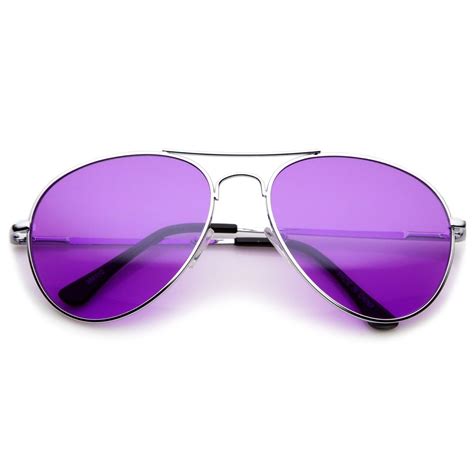 Classic Cool Design Silver Metal Frame Aviator Sunglasses Rave Party Colors Lens Ebay