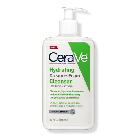 Hydrating Cream To Foam Face Wash For Normal To Dry Skin Cerave
