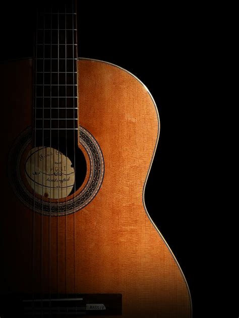 Hd Wallpaper Photography Of Brown Classical Guitar In Dark Background