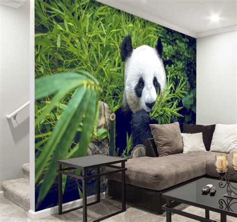 Bamboo Wall Mural Panda In A Shadow Tenstickers
