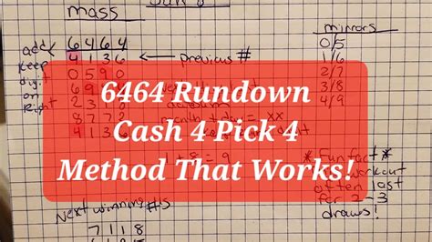 6464 Cash 4 Pick 4 Workout Rundown For Predictions Method Works