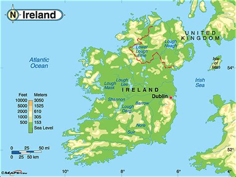 Ireland Physical Map By From Worlds Largest Map