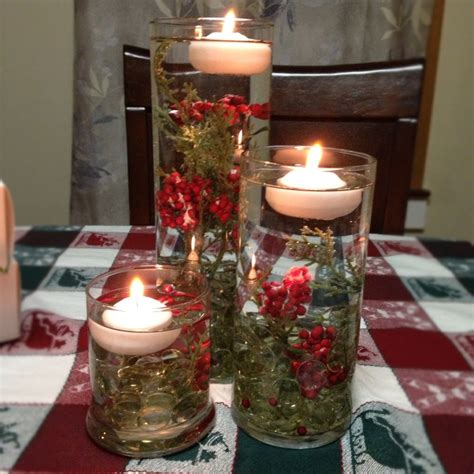 Holiday Centerpiece With Floating Candles I Found The Smaller Two