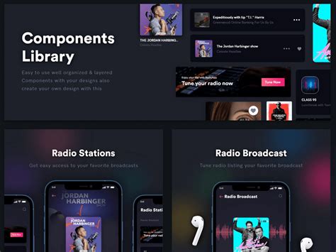 Radio Podcast App Ui Kit Free Xd Resource Adobe Xd Elements
