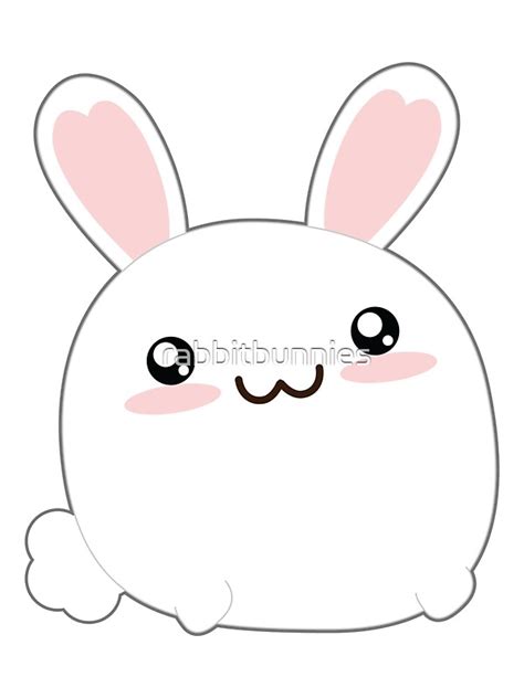 Fat Kawaii Bunny Stickers By Rabbitbunnies Redbubble