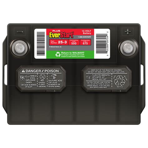 Everstart Plus Lead Acid Automotive Battery Group Size 25 3 12 Volt