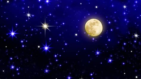 Night Sky With Stars And Full Moon Background Full Moon