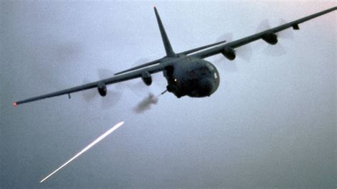 Angel Of Death Ac 130 Gunship In Action Firing All Its Cannons Live