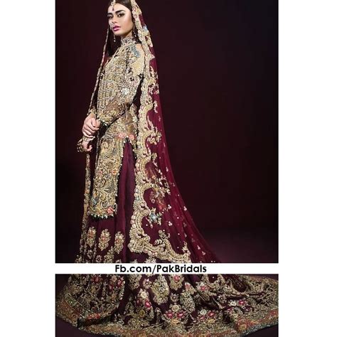 Buy Maroon Bridal Dresses Pakistani In Stock
