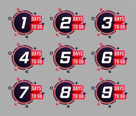 Premium Vector Set Of Number Days To Go Countdown Countdown 1 To 10