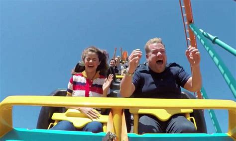 Selena Gomez Lures Terrified James Corden Onto Roller Coaster On