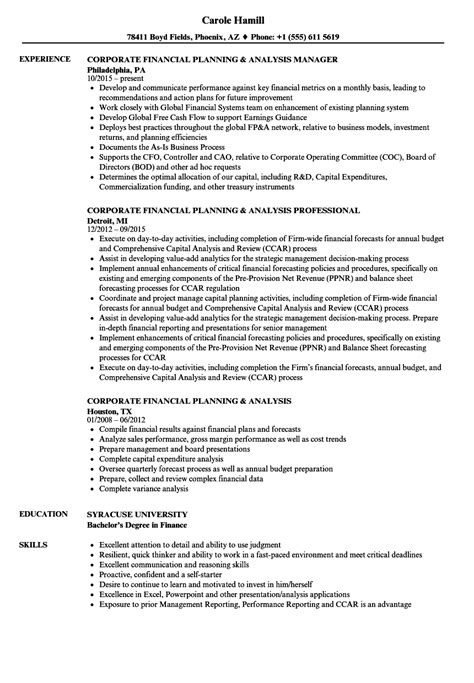 Fp&a analysts, managers, and directors are responsible for providing executives with the analysis and. Corporate Financial Planning & Analysis Resume Samples ...