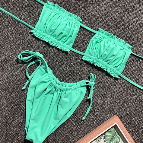 Sexy Pleated Bikini Lovemi