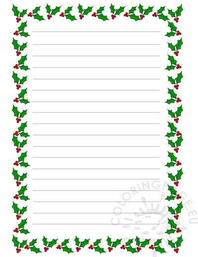 Holiday Writing Paper Printable
