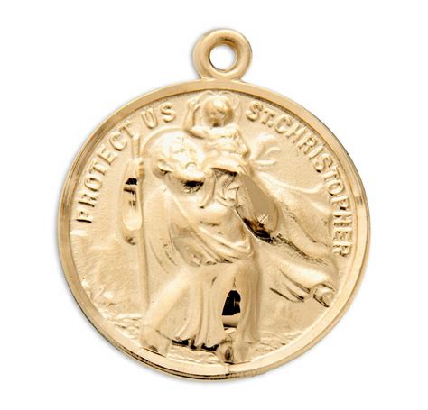 Saint Christopher Double Sided Gold Over Sterling Silver Medal Buy
