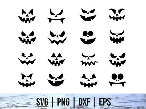 Cutting File Cricut Png Pumpkin Face Svg Digital Download Halloween