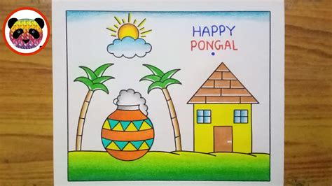Pongal Drawing Easy Pongal Festival Drawing Pongal Pot Drawing
