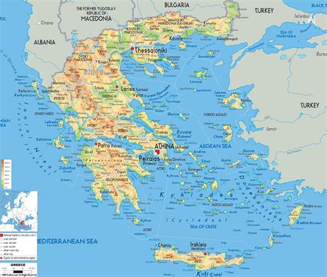 Grecja Geografia Mapa Geograficzna Mapa Grecji Europa Po Udniowa Europa