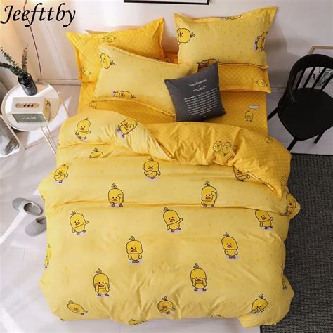 Home Textile Little Yellow Duck Bedding Set 34pcs Queen Full King Size